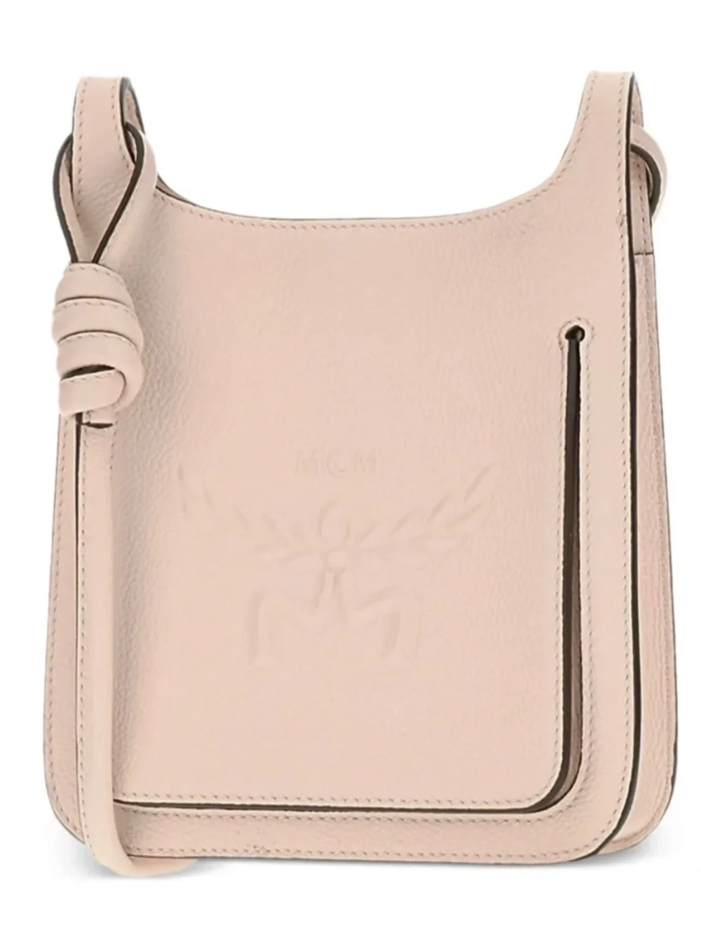 MCM Pale Pink Leather Mini Himmel Hobo Crossbody Bag